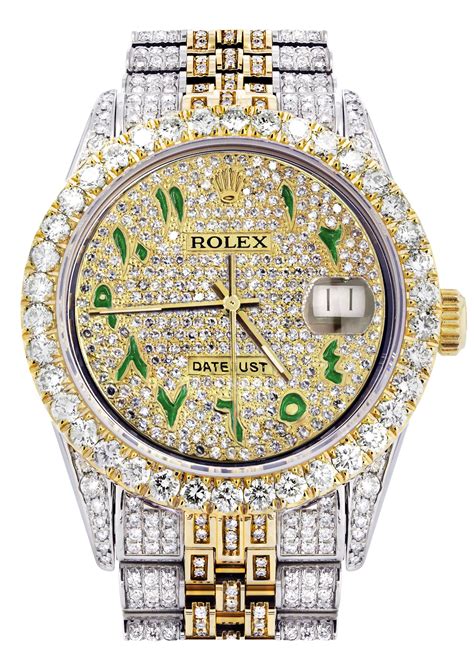 iced out rolex watch